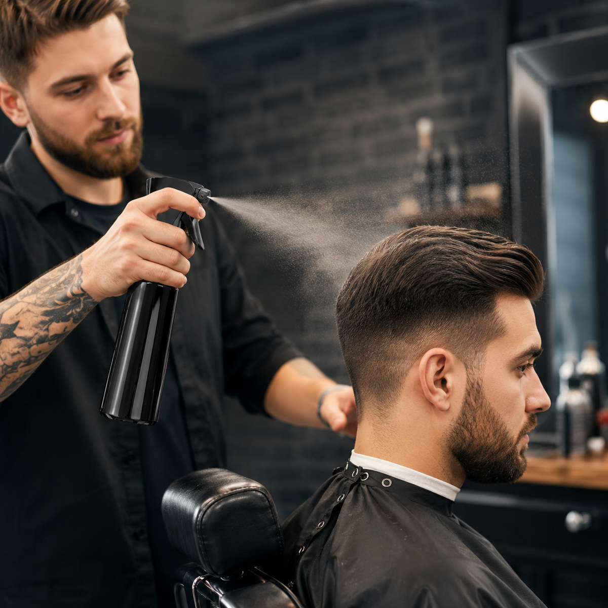 Pack of 2 Continuous Mist Spray Bottles White & Black - Image 6